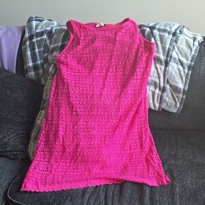 Vibrant Pink Halter Sheath Midi Dress
